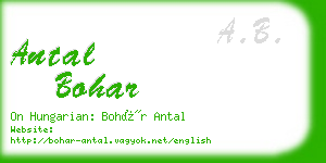 antal bohar business card